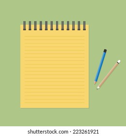 Brown paper note with pencil