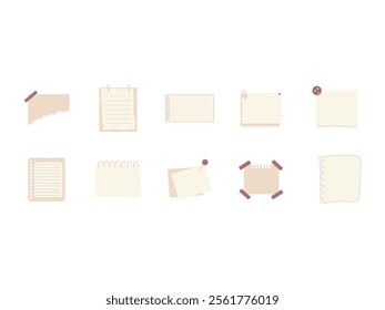 Brown Paper Notes Element Set