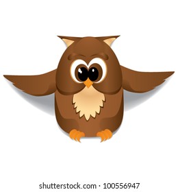 Brown paper owl applique