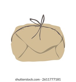 Brown paper package tied up with a string vector illustration