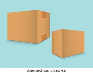 Brown paper packaging box vector, package design, 3d box, cardboard box, realistic packaging for cosmetic, medical, food, paper boxes.