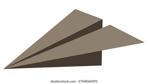 Ícone de plano de papel marrom isolado em fundo branco.