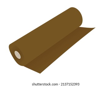 Brown Paper Roll Vector Illustration Stock Vector (Royalty Free