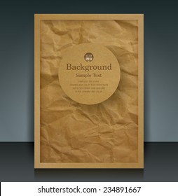 Brown paper vector brochure cover / booklet cover design template.