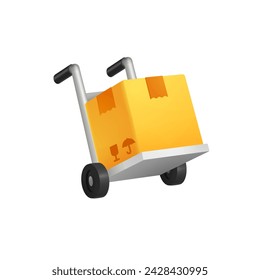 Brown parcel cardboard box with parachute, online delivery service or shipping and global logistic concept, quick and fast cargo shipment, 
