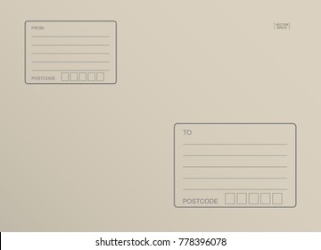 Brown parcel paper with blank area for address. Abstract background for online delivery. Vector illustration.
