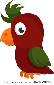 Brown parrot, illustration, vector on white background.