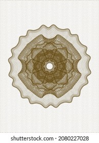 Brown passport emblem. Vector Illustration. Detailed. 