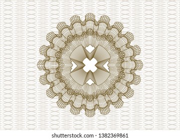 Brown passport money rosette. Vector Illustration. Detailed.