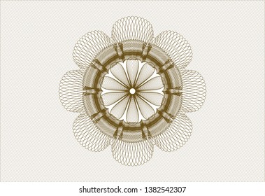 Brown passport money rosette. Vector Illustration. Detailed.