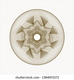 Brown passport money rosette. Vector Illustration. Detailed.