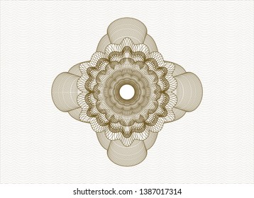Brown passport money rosette. Vector Illustration. Detailed.