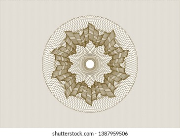 Brown passport money rosette. Vector Illustration. Detailed.
