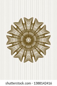 Brown passport money rosette. Vector Illustration. Detailed.