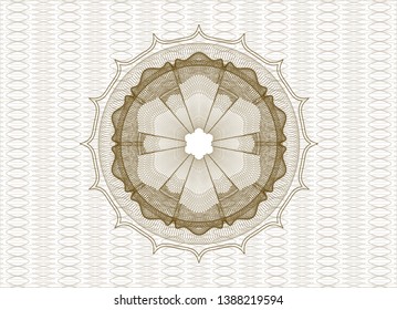 Brown passport money rosette. Vector Illustration. Detailed.