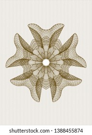 Brown passport money rosette. Vector Illustration. Detailed.