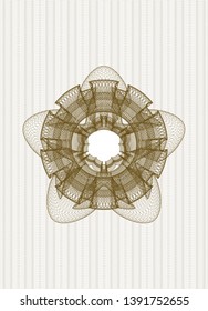 Brown passport money rosette. Vector Illustration. Detailed.