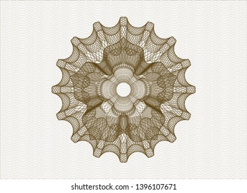 Brown passport money rosette. Vector Illustration. Detailed.