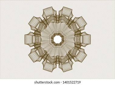 Brown passport money rosette. Vector Illustration. Detailed.