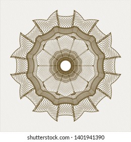 Brown passport money rosette. Vector Illustration. Detailed.