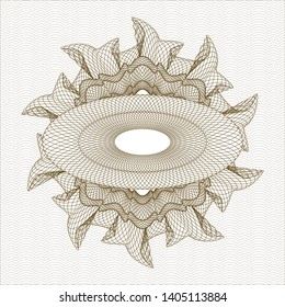 Brown passport money rosette. Vector Illustration. Detailed.