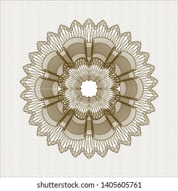 Brown passport money rosette. Vector Illustration. Detailed.