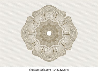 Brown passport money rosette. Vector Illustration. Detailed.