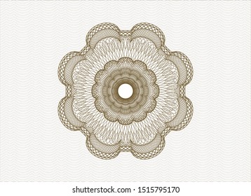Brown passport money rosette. Vector Illustration. Detailed.