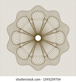 Brown passport money rosette. Vector Illustration. Detailed.