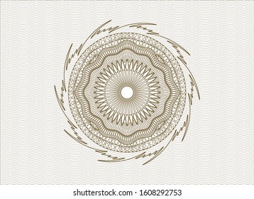 Brown passport money rosette. Vector Illustration. Detailed.