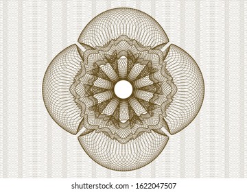 Brown passport money rosette. Vector Illustration. Detailed.