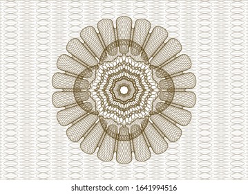 Brown passport money rosette. Vector Illustration. Detailed.