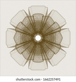 Brown passport money rosette. Vector Illustration. Detailed.