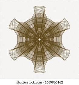 Brown passport money rosette. Vector Illustration. Detailed.
