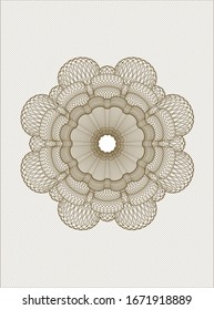 Brown passport money rosette. Vector Illustration. Detailed.