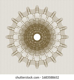 Rosette con dinero del pasaporte marrón. Ilustración vectorial. Detallado.