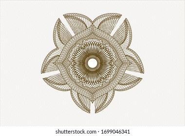Brown passport money rosette. Vector Illustration. Detailed.