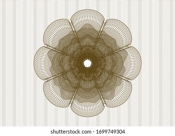 Rosette con dinero del pasaporte marrón. Ilustración vectorial. Detallado.