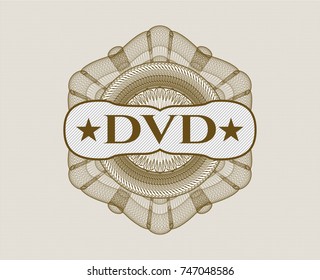 Brown passport money rossete with text DVD inside