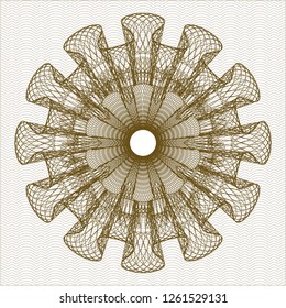 Brown passport money style rosette