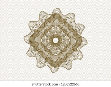 Brown passport money style rosette