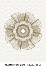 Brown passport money style rosette
