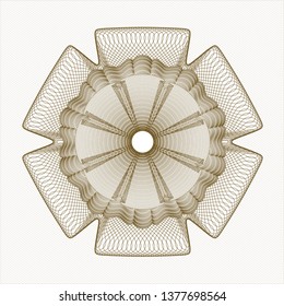 Brown passport money style rosette
