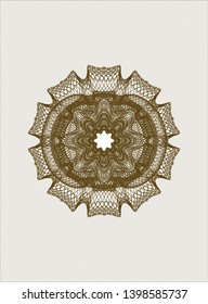 Brown passport money style rosette. Vector Illustration. Detailed.