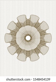 Brown passport money style rosette. Vector Illustration. Detailed.