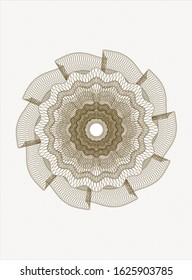Brown passport money style rosette. Vector Illustration. Detailed.