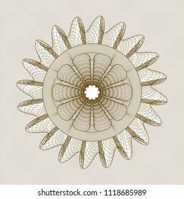 Brown passport money style rossete