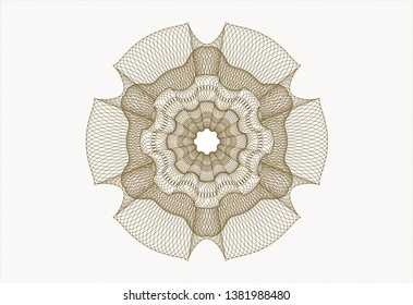 Brown passport rosette. Vector Illustration. Detailed.