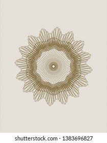Brown passport rosette. Vector Illustration. Detailed.