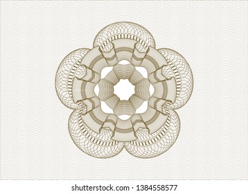 Brown passport rosette. Vector Illustration. Detailed.